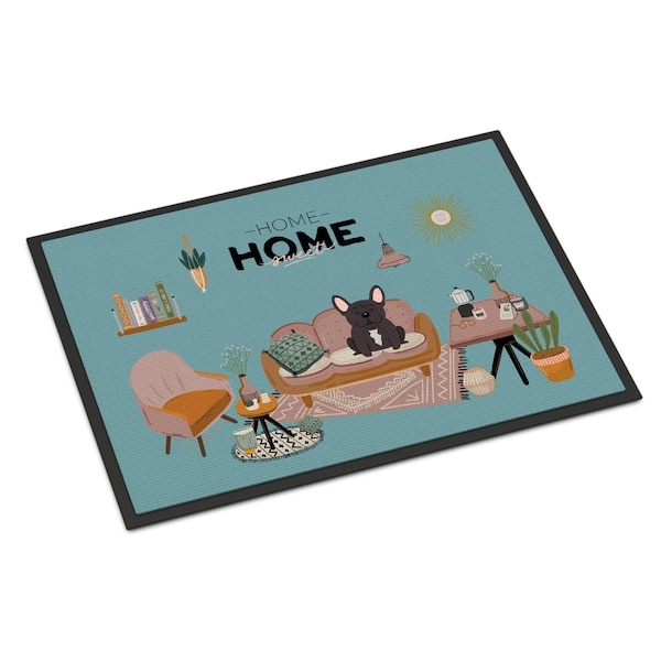 Carolines Treasures 18 x 27 in. Brindle French Bulldog Sweet Home Indoor or Outdoor Mat CK7854MAT - main